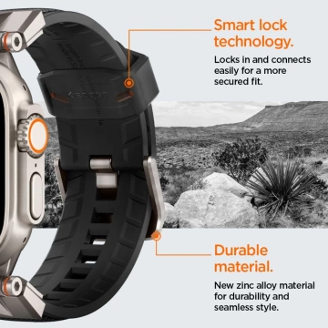 Spigen Durapro Armor remienok pre Apple Watch 4 / 5 / 6 / 7 / 8 / 9 / Se / Ultra 1 / 2 (42 / 44 / 45 / 49 mm) je kombináciou moderných materiálov, ktoré spájajú odolnosť a štýl a vytvárajú tak jedinečný príslušenstvo pre vaše inteligentné hodinky.