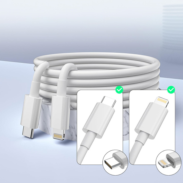 C20W 2-ПОРТОВИЙ МЕРЕЖЕВИЙ ЗАРЯДНИЙ ПРИСТРІЙ PD20W/QC3.0 LIGHTNING CABLE БІЛИЙ