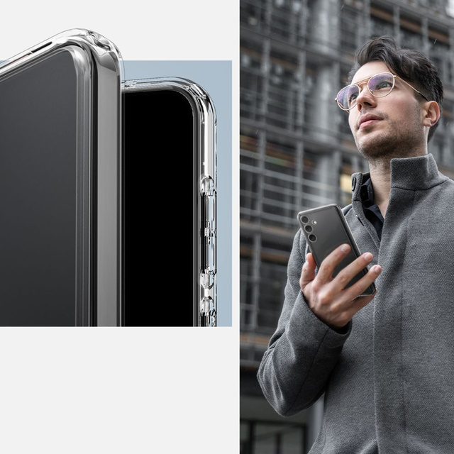 Hülle für Samsung Galaxy S24 Spigen Ultra Hybrid Case, transparente Rückseite, kristallklares Glas