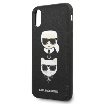 Etui Karl Lagerfeld KLHCPXSAKICKCBK do Apple iPhone X/XS pevné pouzdro Saffiano Karl