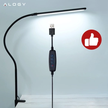 LED stolní lampa Alogy s flexibilním ramenem pro postele s rámem postele