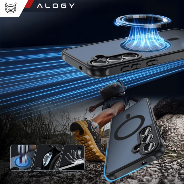 Pouzdro pro Apple iPhone 16 Pro Max Alogy Anti-Shock Hybrid Case pro MagSafe Transparent