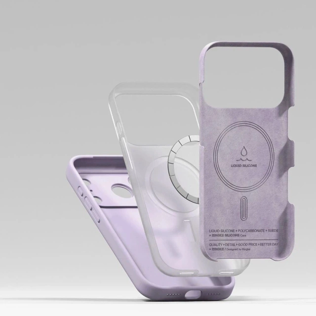 Etui do iPhone 17 Pro Max Ringke Silicone Magnetic MagSafe Fioletowe