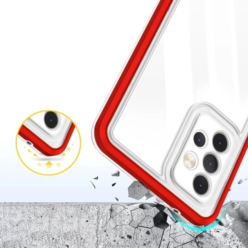 Průhledné pouzdro 3v1 pro Samsung Galaxy A73 Frame Cover Gel Red