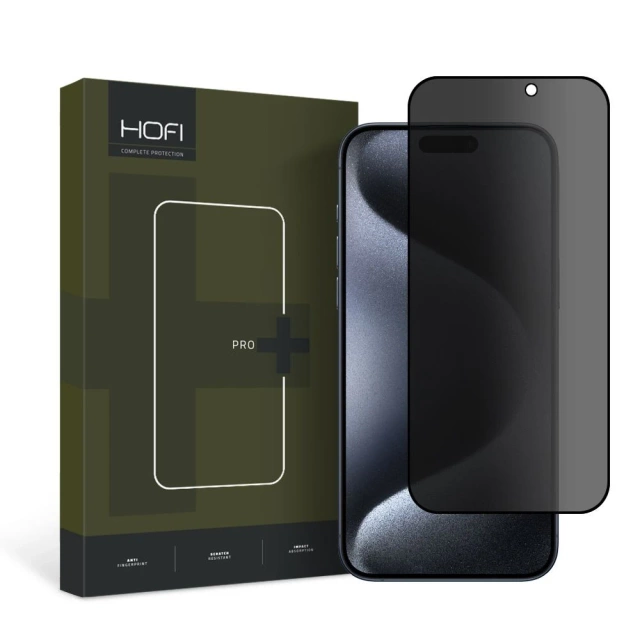 Hofi Anti Spy Glass Pro Sichtschutzglas für Apple iPhone 15 Pro Max Privatsphäre