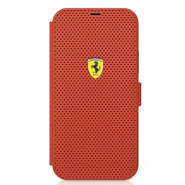 Ferrari iPhone 12 mini 5.4" Handyhülle rot/rotes Buch On Track Perforated