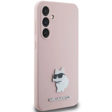 Karl Lagerfeld KLHCS23FESMHCNPP Case for Samsung Galaxy S23 FE S711 Pink/Pink Silicone Choupette Metal Pin