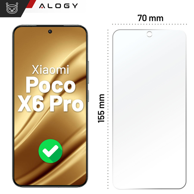 Hybridné sklo pre Xiaomi Poco X6 Pro obrazovku Alogy Flexi Glass 9H Case Friendly plochá obrazovka