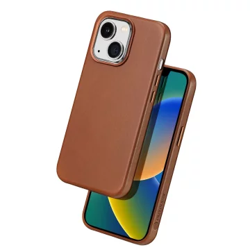 Dux Ducis Neapol pouzdro iPhone 14 magnetické kožené pouzdro MagSafe hnědé