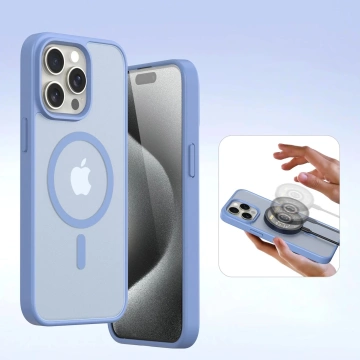 iPhone 15 Dux Ducis Lawa Leather Wallet Case MagSafe Blue