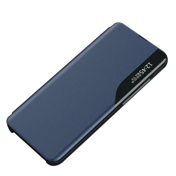 Eco Leather View Case elegante Hülle mit Überschlag und Standfunktion für Samsung Galaxy A73 blau