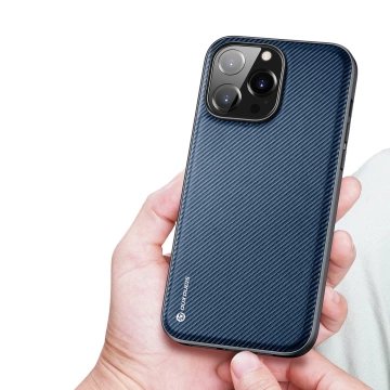Dux Ducis Fino case cover covered with nylon material iPhone 14 Pro Max blue