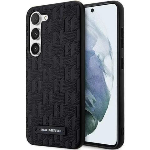Karl Lagerfeld KLHCS23SSAKLHPK do pevného puzdra Samsung Galaxy S23 S911 czarny/black Saffiano Mono Metal Logo