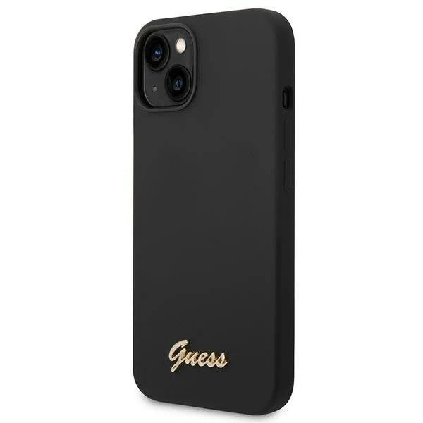 Etui Guess GUHCP14MSLSMK für Apple iPhone 14 Plus 6,7" Czarny/Black Hard Case Silikon Vintage Gold Logo