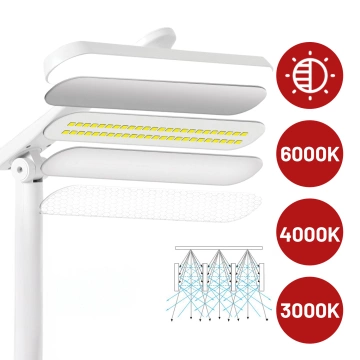 LED stolní lampa noční USB stolní lampa Dotykově nastavitelný organizér a stojan na telefon bílý