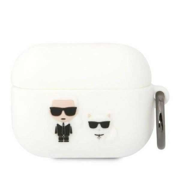 Захисний чохол для навушників Karl Lagerfeld KLACAPSILKCW for Apple AirPods Pro cover white/white Silicone Karl