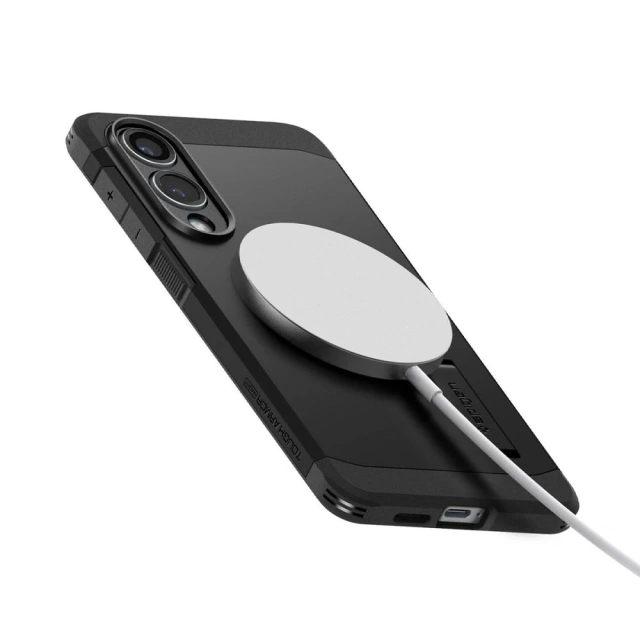 Spigen Tough Armor MagSafe Schutzhülle für Samsung Galaxy S25 Edge, Schwarz