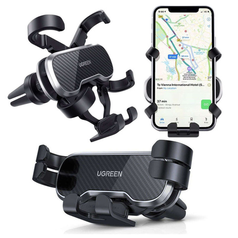 Gravitational car holder UGREEN LP228 for a checkered phone Black