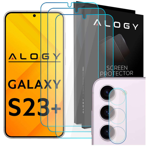 Alogy Glass Pack 3x Panzerglas Displayschutzfolie 9h Linsenglas für Samsung Galaxy S23 Plus Glas Set