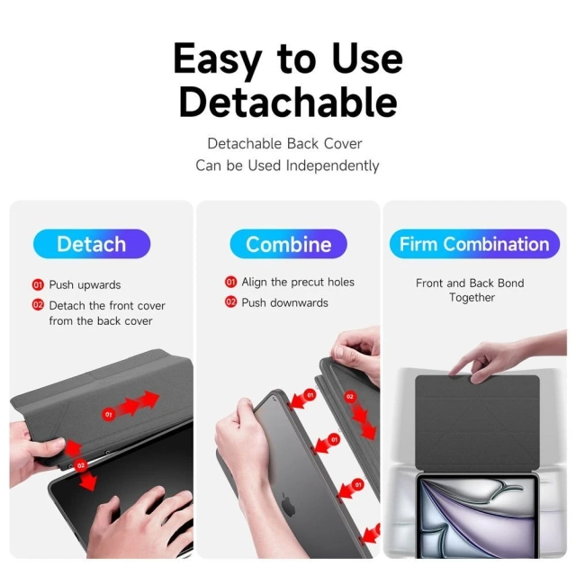 Protective case with stylus holder for iPad Air 13 (2024) DUX DUCIS Magi black