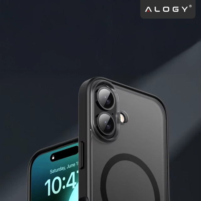 Kryt pre Apple iPhone 16 Pro Max Alogy MagSafe Hybrid Matte Case Matný kryt s ochranou šošovky čierny