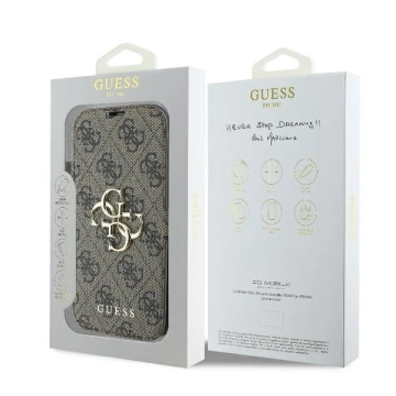 Guess GUBKP16M4GMGBR iPhone 16 Plus 6.7" brown book 4G Metal Logo