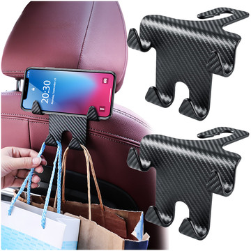 Hanger holder hook car double 4in1 for seat headrest car organizer Alogy Car 2pcs Black