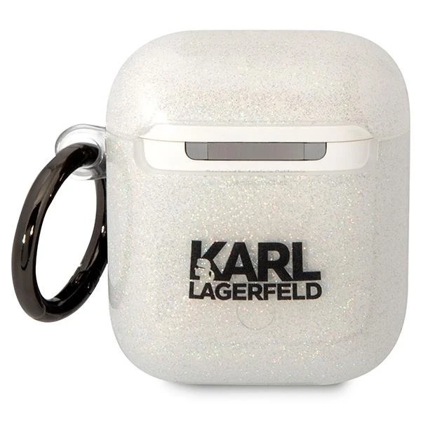Ochranné pouzdro na sluchátka Karl Lagerfeld pro Airpods 1/2 kryt průhledný Gliter Karl