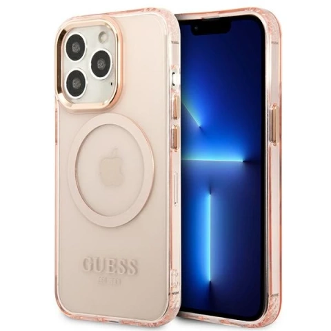 Etui Guess GUHMP13XHTCMP для iPhone 13 Pro Max 6,7" жорсткий чохол Gold Outline Translucent MagSafe