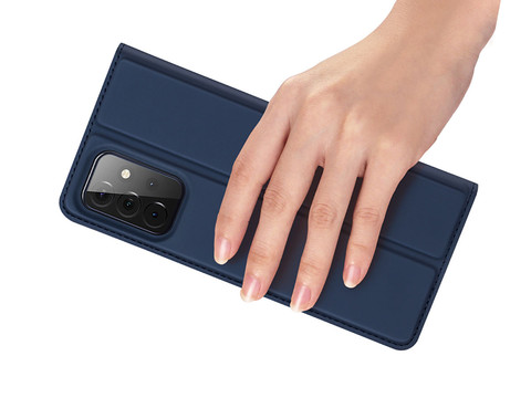 Dux Ducis Skin Protective Flip Leather Case for Samsung Galaxy A72 Navy