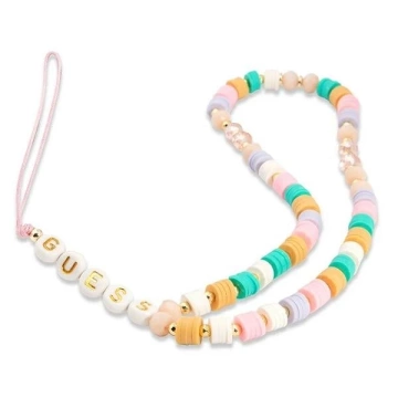 Кулон Guess GUSTFLWP Phone Strap рожевий Heishi Beads
