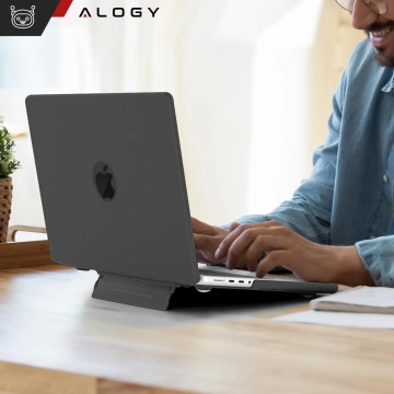 Matné puzdro Alogy ProStand™ so stojanom pre MacBook Air 13,3" (A1932/A2179/A2337) čierne