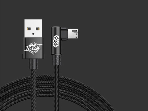 Baseus MVP Elbow kábel lomený obojstranný micro USB 2m Čierny