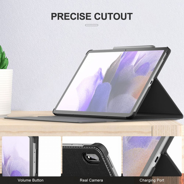 Etui Infiland Classic Ständer für Samsung Galaxy Tab S7 FE 5G 12.4 T730 / T736B Schwarz