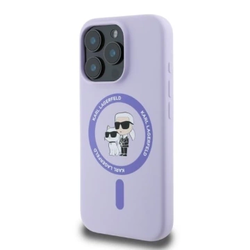 Etui Karl Lagerfeld Silicone KC Heads Ring MagSafe do iPhone 16 Pro Max Purple