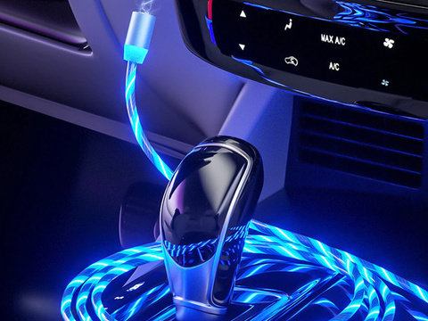 Магнітний світлодіодний кабель Alogy Lightning Blue довжиною 1 м