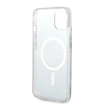 Zestaw Guess GUBPP14SH4EACSB Case Charger iPhone 14 6,1" niebieski/blue Hartschalenetui 4G Print MagSafe
