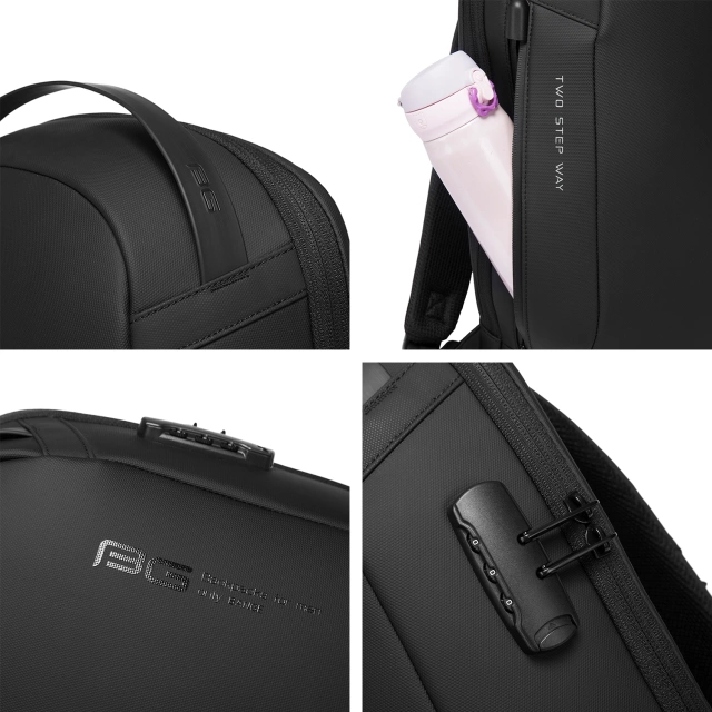 Bange Waterproof Backpack for Laptop 15.6" City Travel 45x30x16 cm for Work Airplane Men's Women's with USB Port Black