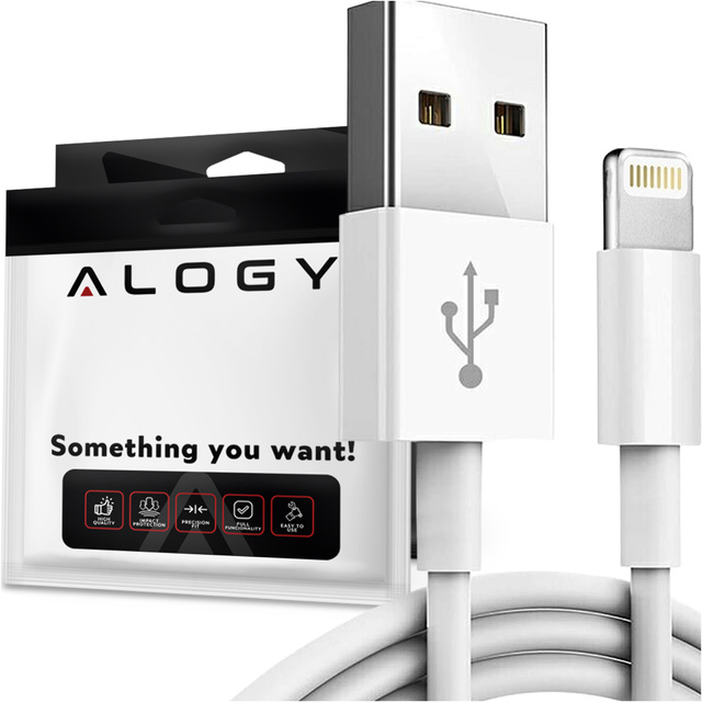 Alogy 1m Fast Charge USB to Lightning kábel iPhone nabíjací kábel 20W biely