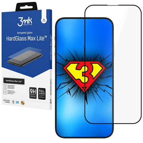 3mk HardGlass Max Lite Tempered Glass for Apple iPhone 14 Pro Max Black
