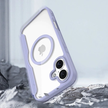 Чохол MagSafe для iPhone 16 Dux Ducis Skin X Pro фіолетового кольору з клапаном