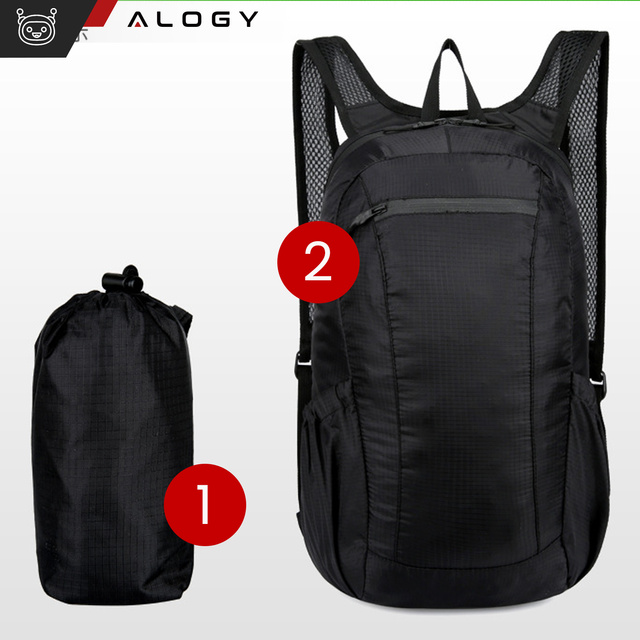 Рюкзак сумка чоловічий жіночий туристичний скелелазний маленький 20л складний легкий шкільний молодіжний міський водонепроникний Alogy Black