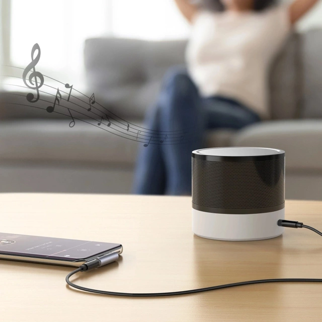 Ugreen AV154 adaptér USB-C na Mini Jack 3,5 mm audio 90° šedý