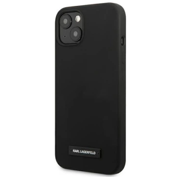 Karl Lagerfeld KLHCP13MSLMP1K iPhone 13 6,1" pevný obal čierny/čierny silikónový plak