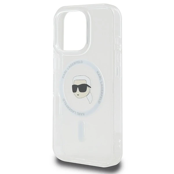 Чохол Karl Lagerfeld для iPhone 16 Pro Max 6.9" White MagSafe Hardcase IML Metal Karl Head