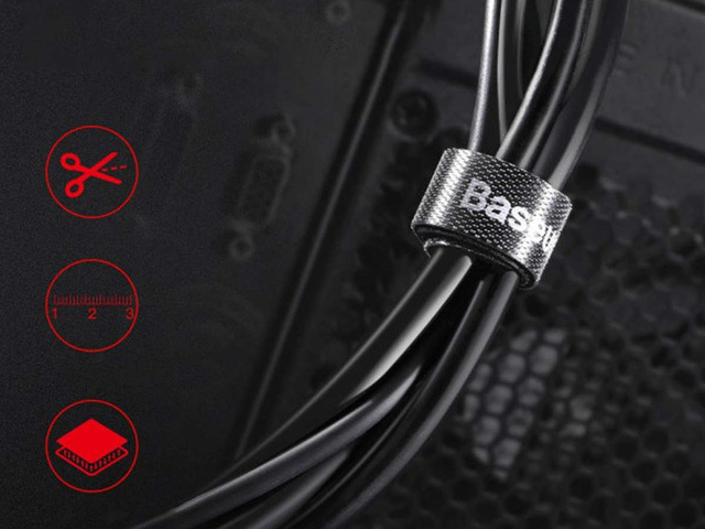 Органайзер Baseus на липучці Circle Velcro Strap 3m Black