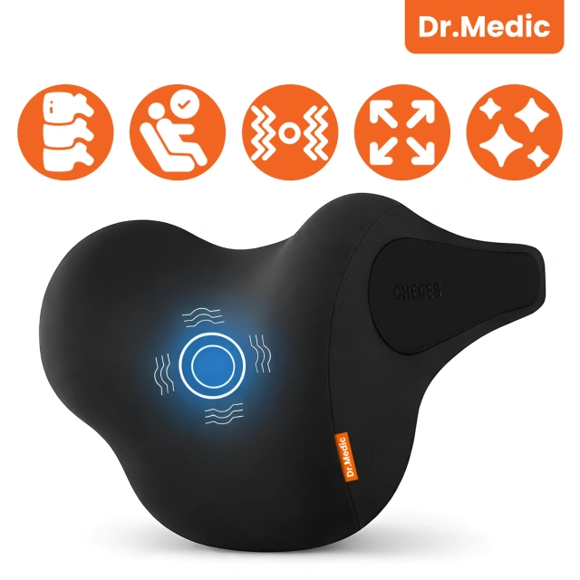 Masážny vankúš do opierky hlavy v aute – ergonomická opora hlavy, krku a zátylku, elektrický vibračný masážny prístroj pre vodiča a spolujazdca – Dr.Medic RelaxDrive™