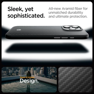 Etui Spigen Enzo Aramid Mag Magsafe pre iPhone 16 Pro Black/Silver