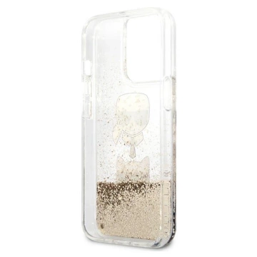 Etui Karl Lagerfeld KLHCP13XKICGLD na iPhone 13 Pro Max 6,7" pevné puzdro Liquid Glitter Karl