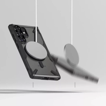 Kryt na Samsung Galaxy S25 Ultra s magnetickým krúžkom Fusion X Magnetic MagSafe, čierny